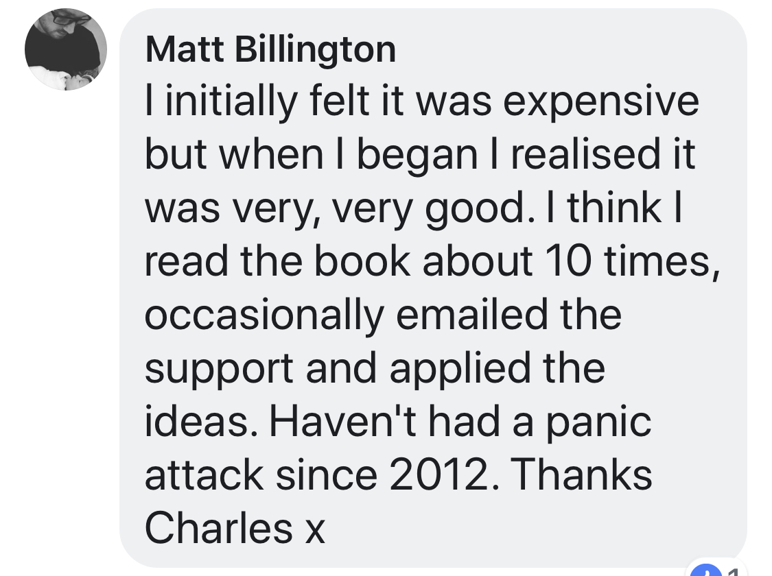 Real testimonial from a recovered client