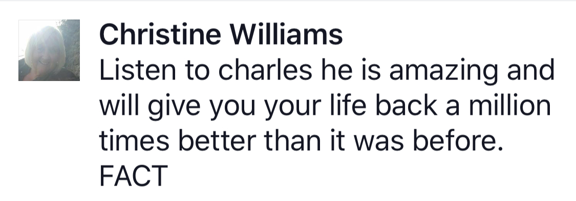 Real testimonial from a recovered client