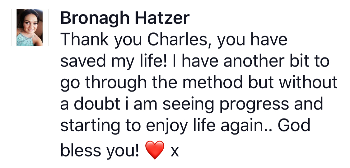 Real testimonial from a recovered client