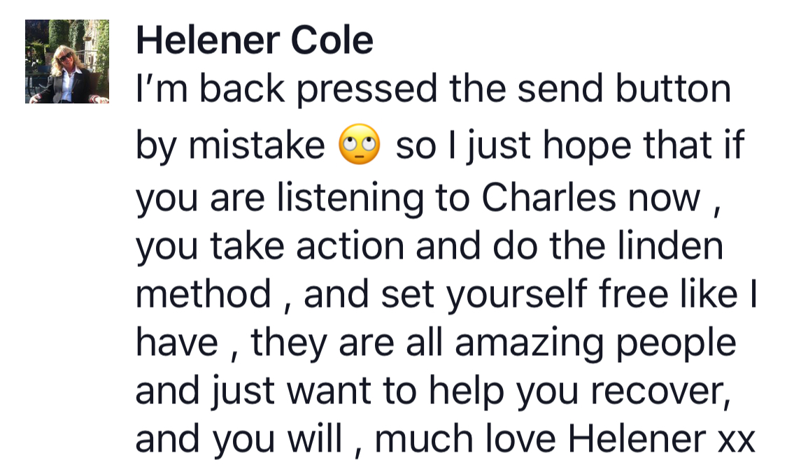 Real testimonial from a recovered client