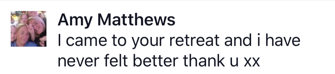 Real testimonial from a recovered client
