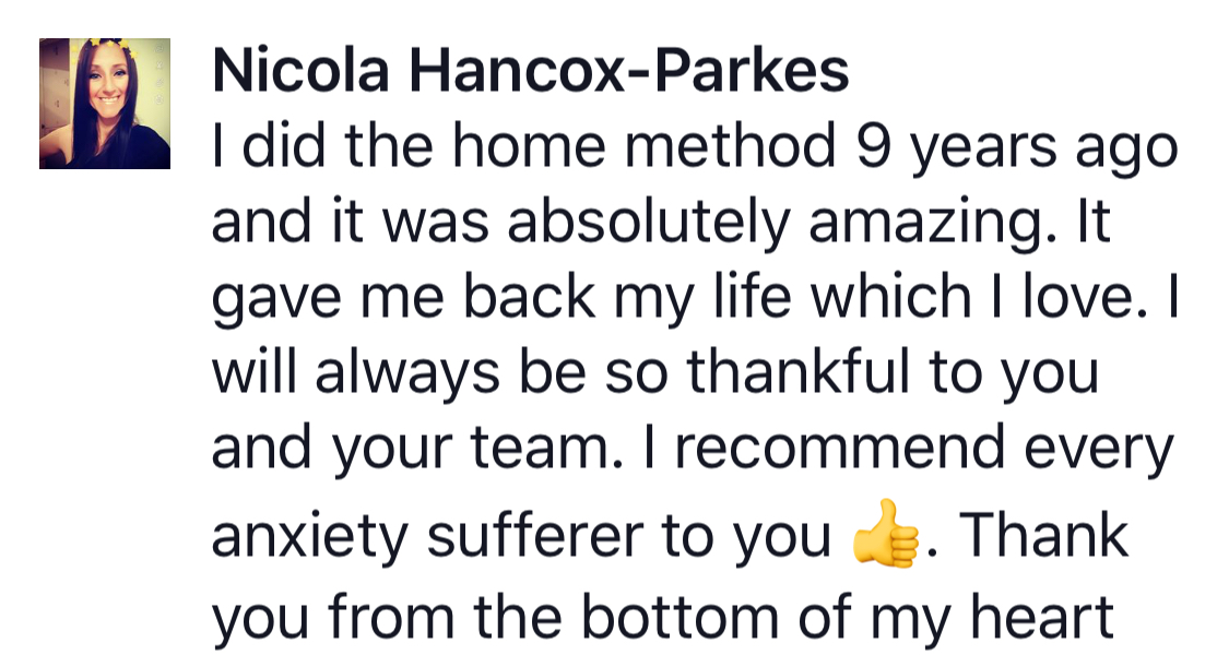 Real testimonial from a recovered client