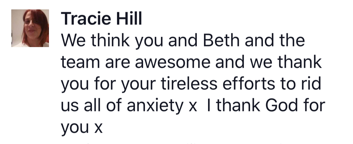 Real testimonial from a recovered client