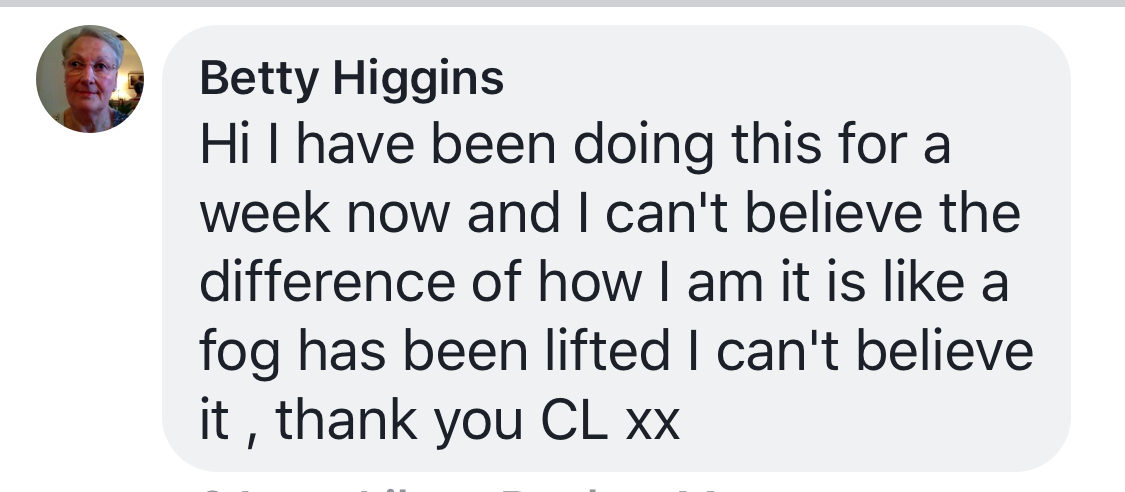 Real testimonial from a recovered client