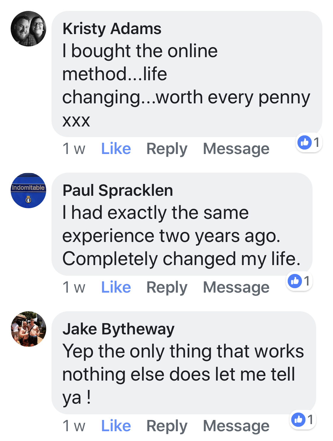 Real testimonial from a recovered client