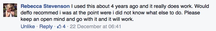 Real testimonial from a recovered client