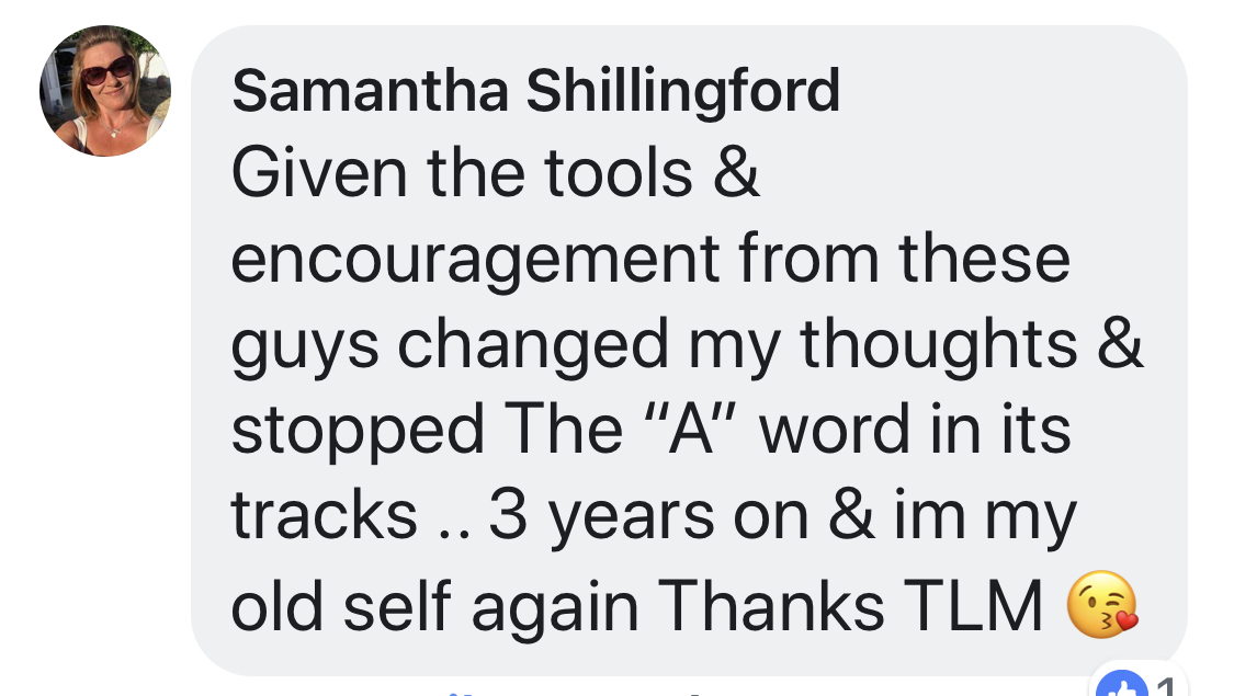 Real testimonial from a recovered client