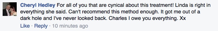 Real testimonial from a recovered client