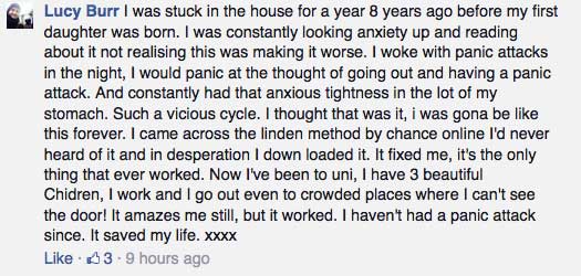 Real testimonial from a recovered client