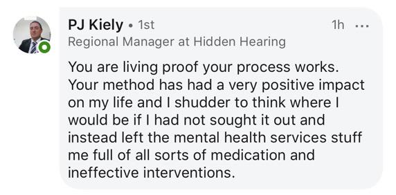 Real testimonial from a recovered client