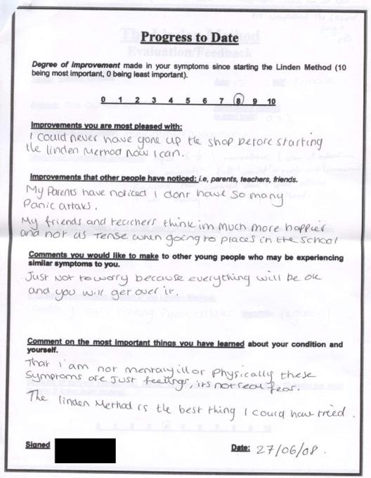 Real testimonial from a recovered client