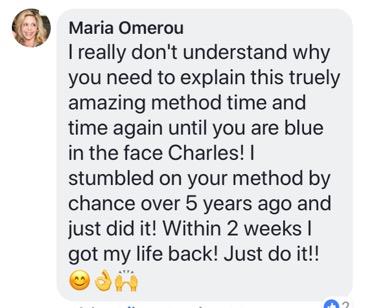 Real testimonial from a recovered client