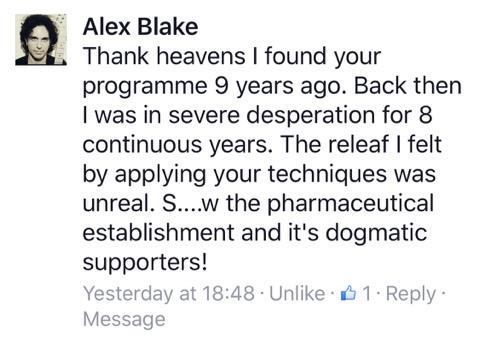 Real testimonial from a recovered client