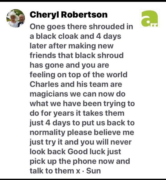 Real testimonial from a recovered client
