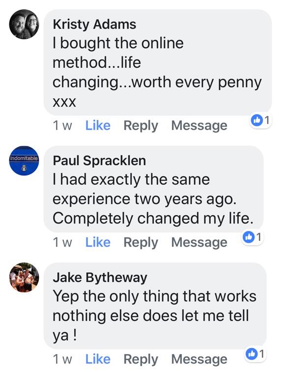 Real testimonial from a recovered client