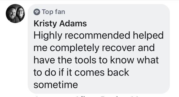 Real testimonial from a recovered client