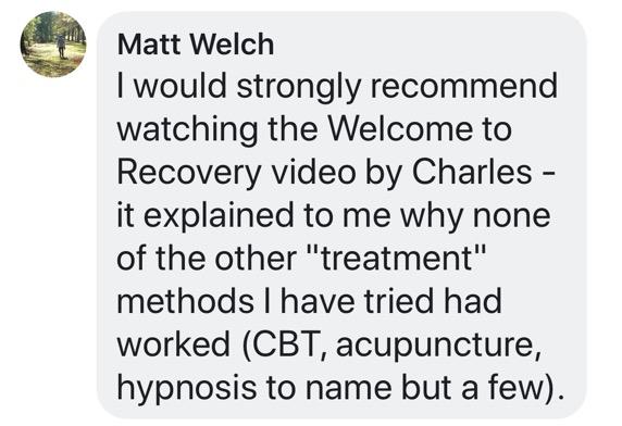Real testimonial from a recovered client