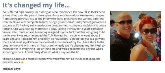 Real testimonial from a recovered client