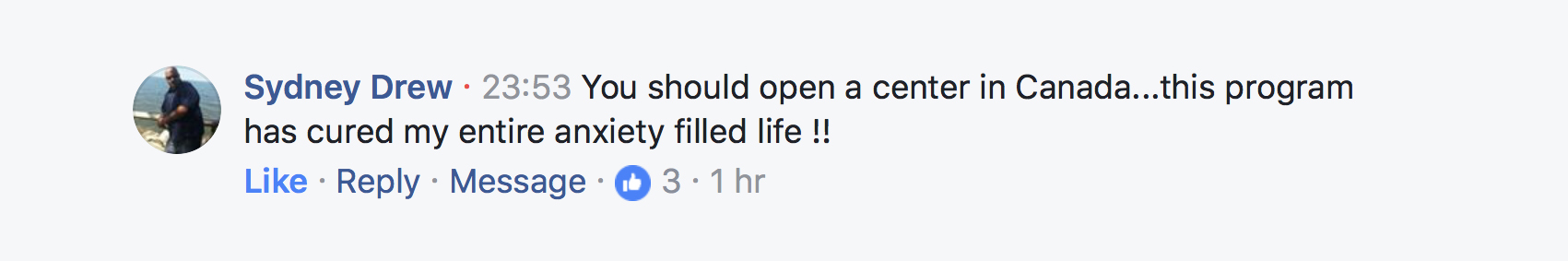 Real testimonial from a recovered client
