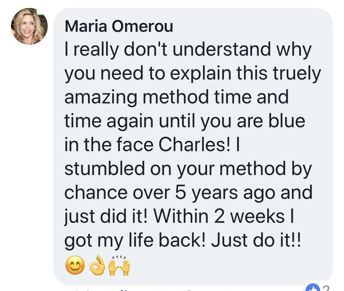 Real testimonial from a recovered client
