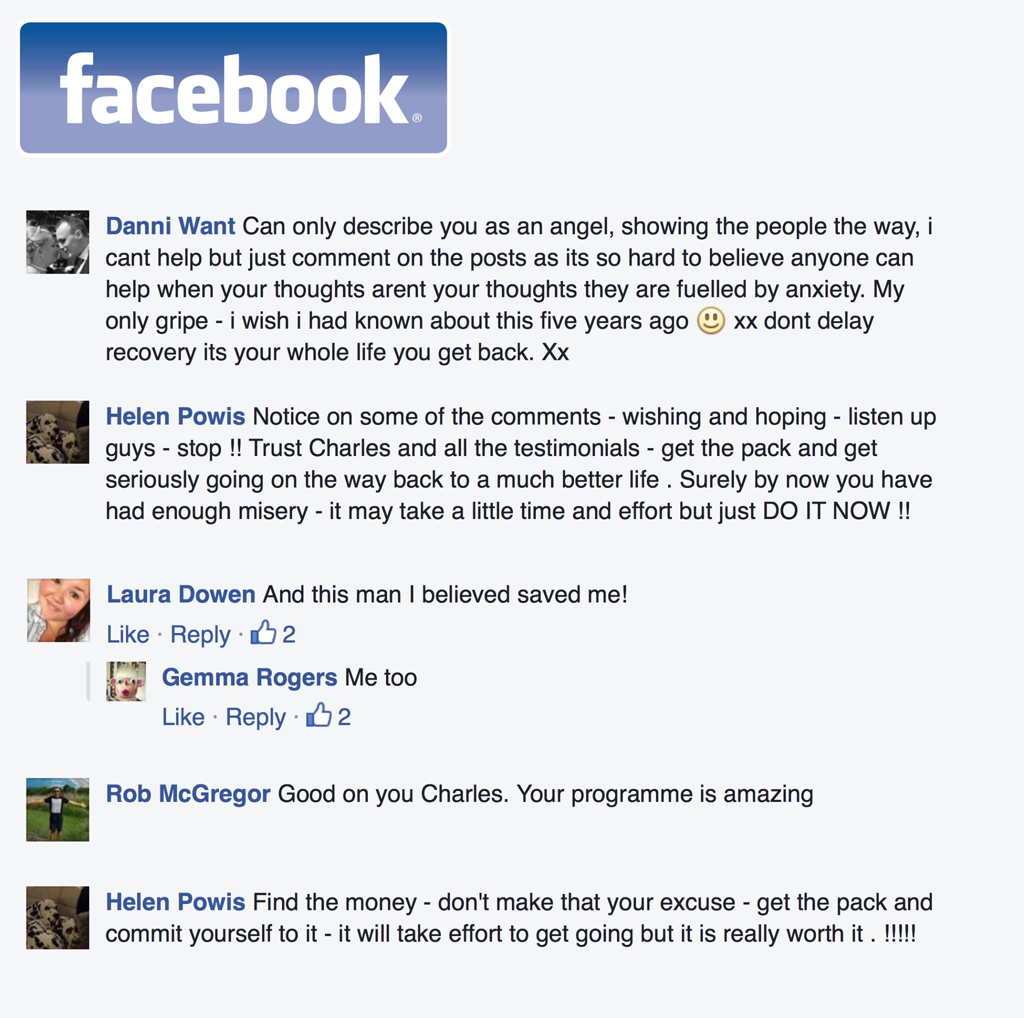 Real testimonial from a recovered client