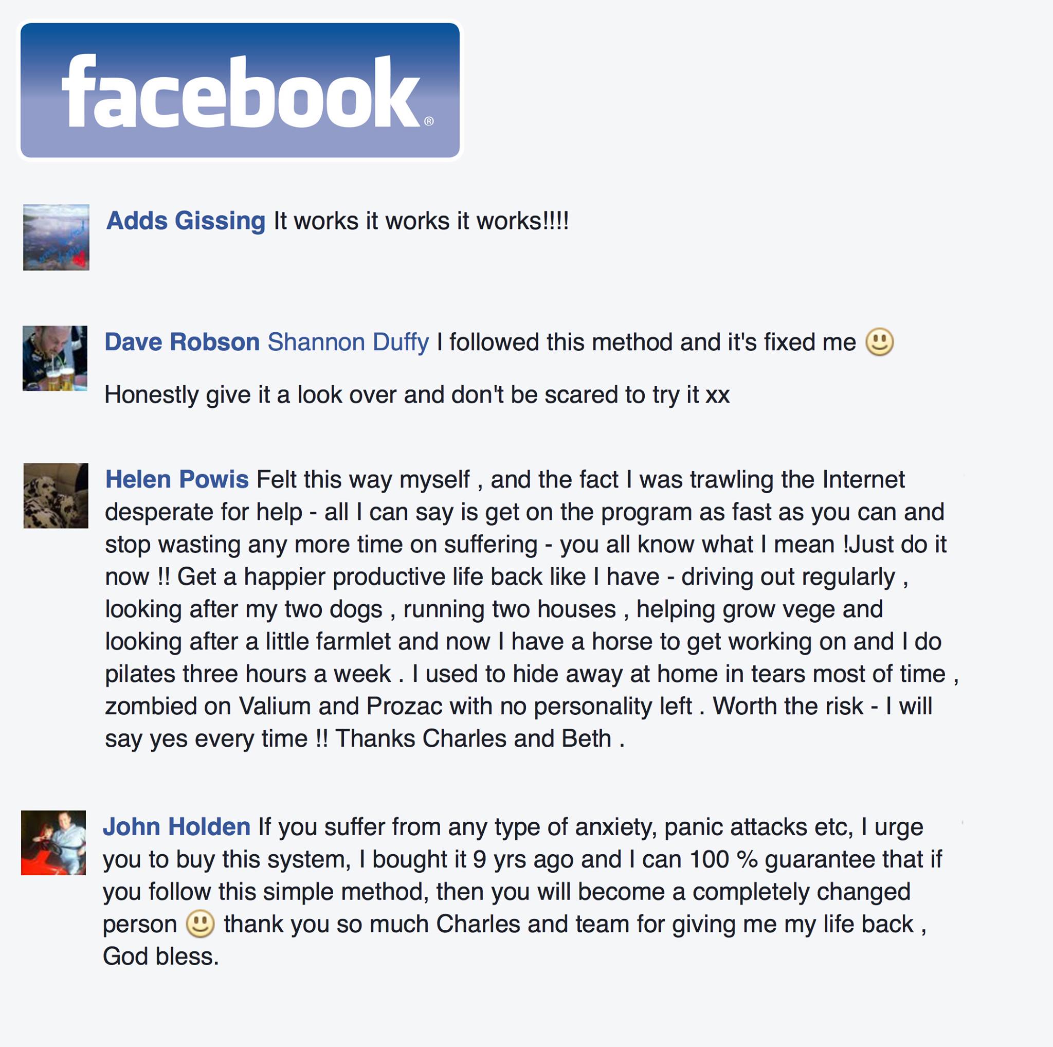 Real testimonial from a recovered client